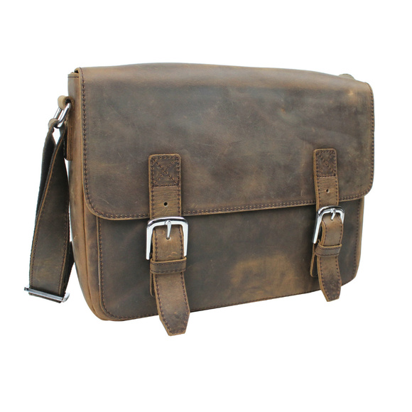 Grain Cowhide Leather Casual Messenger Bag L60VB